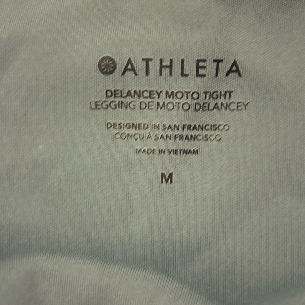 Athleta Delancey Moto Tight Leggings Sage Green Seamless Ribbed High-Rise - Picture 8 of 8